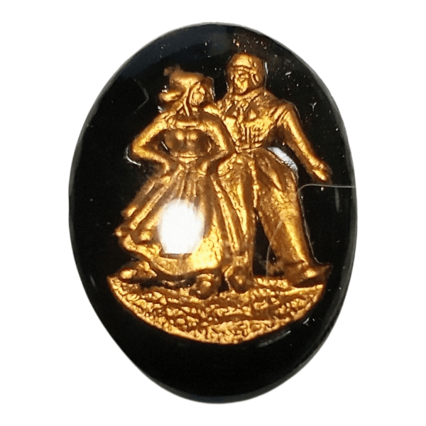 25×18㎜：ゴールドカップルインタリオ（西ドイツヴィンテージ）1枚目の画像