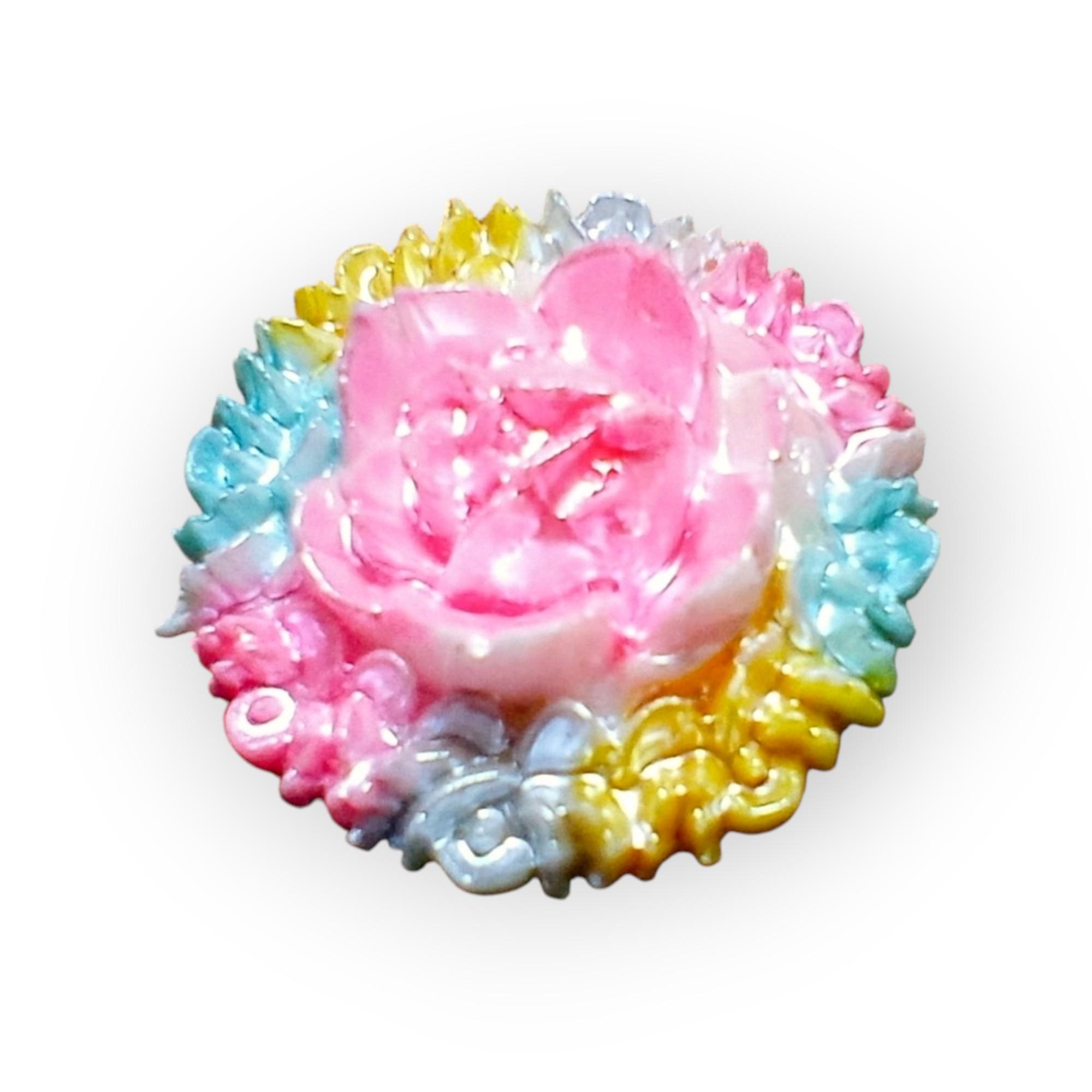 ジャパンヴィンテージセルロイドフラワーカボション：20mm1枚目の画像