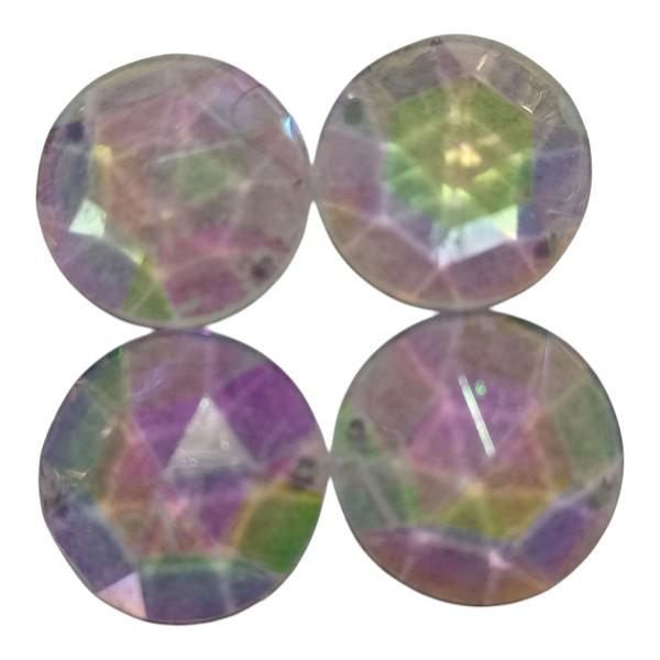 ＜4個＞ドイツヴィンテージABカットカボション（クリア）24ｍｍ1枚目の画像