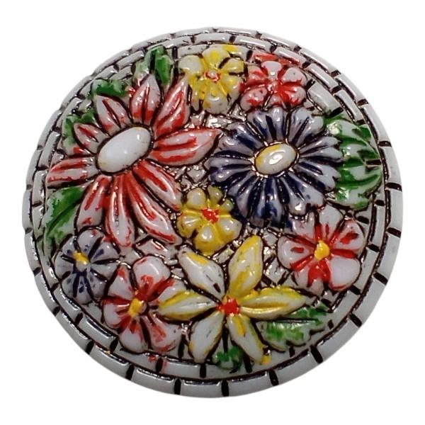 ヴィンテージモザイコスタイルフラワーカボション：27 mm1枚目の画像