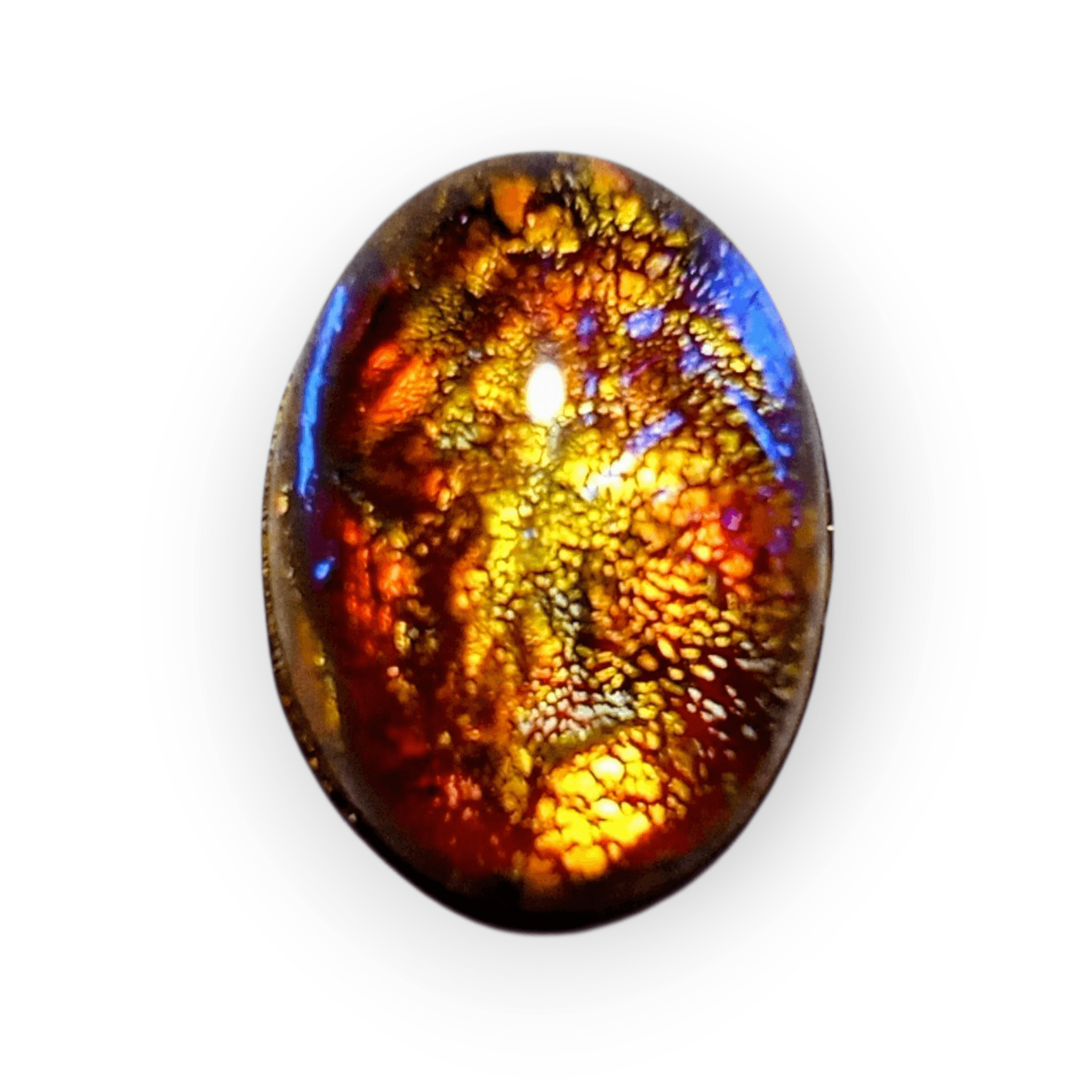 18×13mm:西ドイツヴィンテージシラーオパールカボション（バーガンディー）