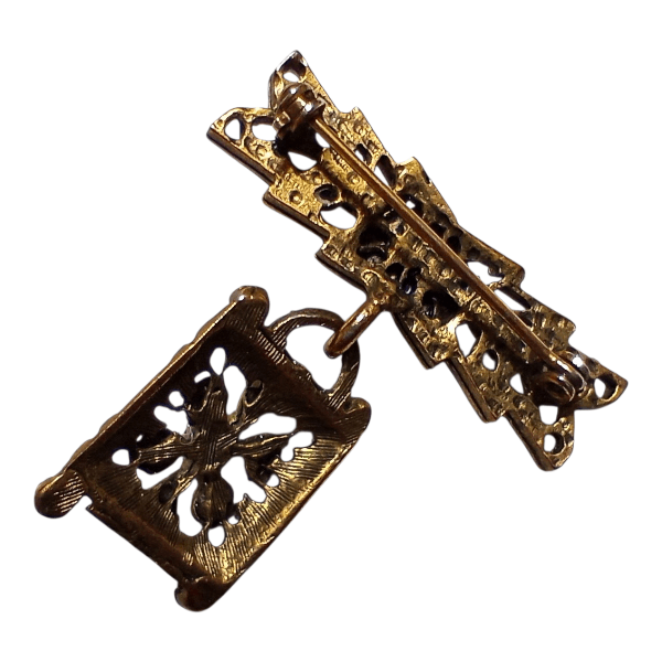 ＜送料無料＞ヴィンテージアイリスガラスのエナメルブローチ vintage iris brooch | 3枚目