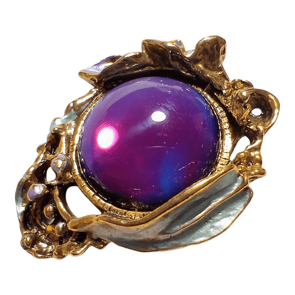 ＜送料無料＞ヴィンテージアチェコガラスブローチ 43×38mm | 3枚目