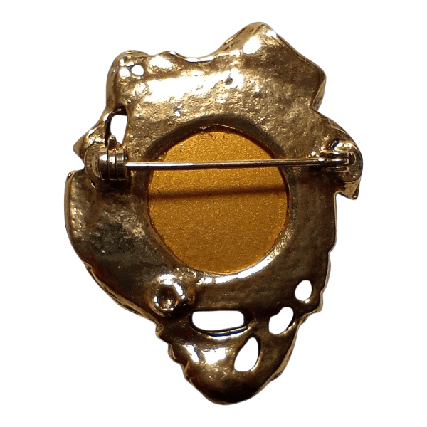 ＜送料無料＞ヴィンテージアチェコガラスブローチ 43×38mm | 4枚目