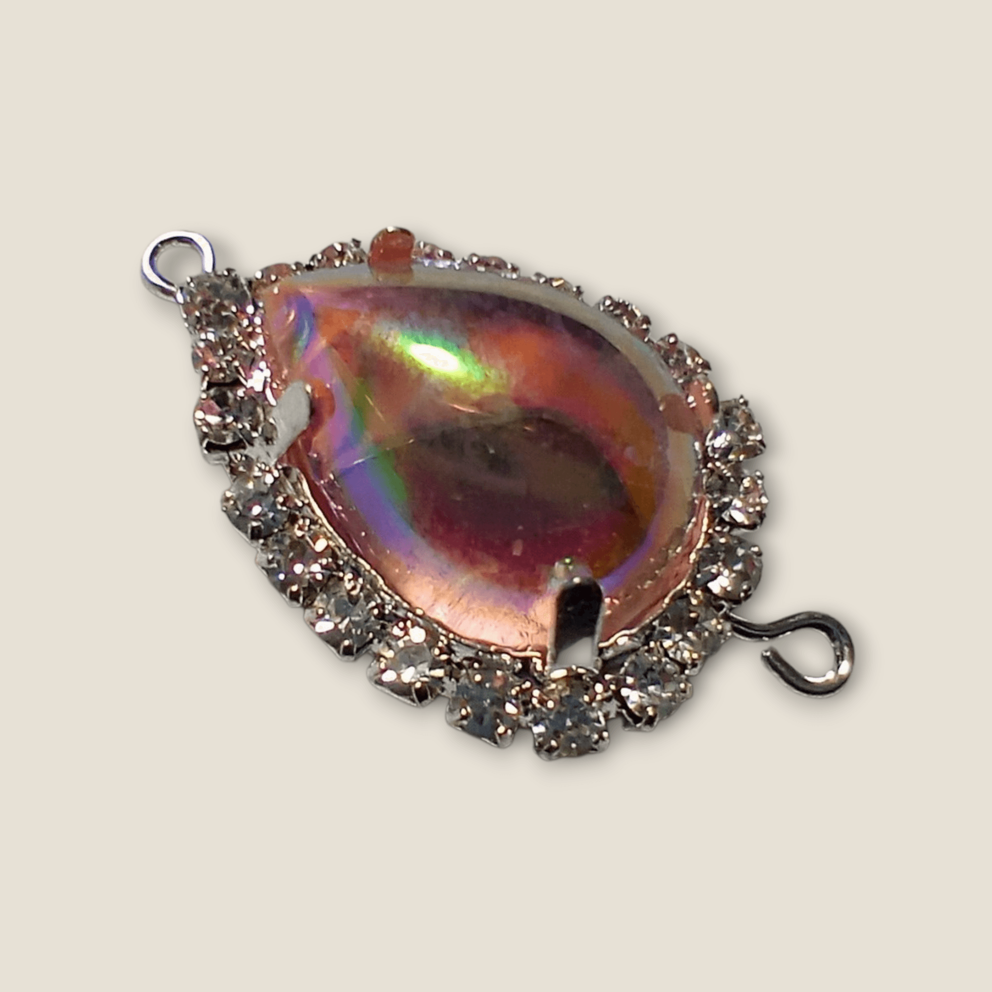 西ドイツ:ヴィンテージ バブルグラスストーン：18×13ｍｍ | 4枚目