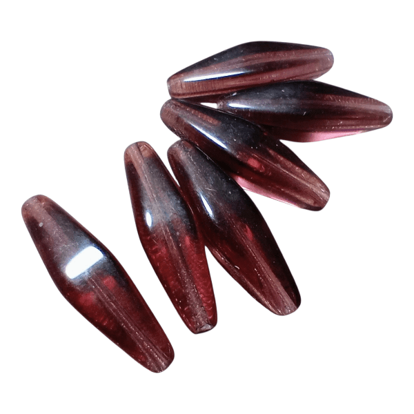 ＜6個＞24×7mmチェコカットグラスビーズ（パープル） | 2枚目