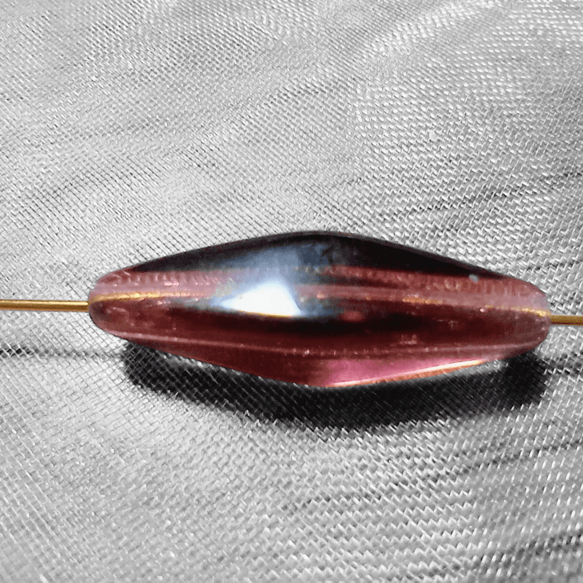 ＜6個＞24×7mmチェコカットグラスビーズ（パープル） | 4枚目