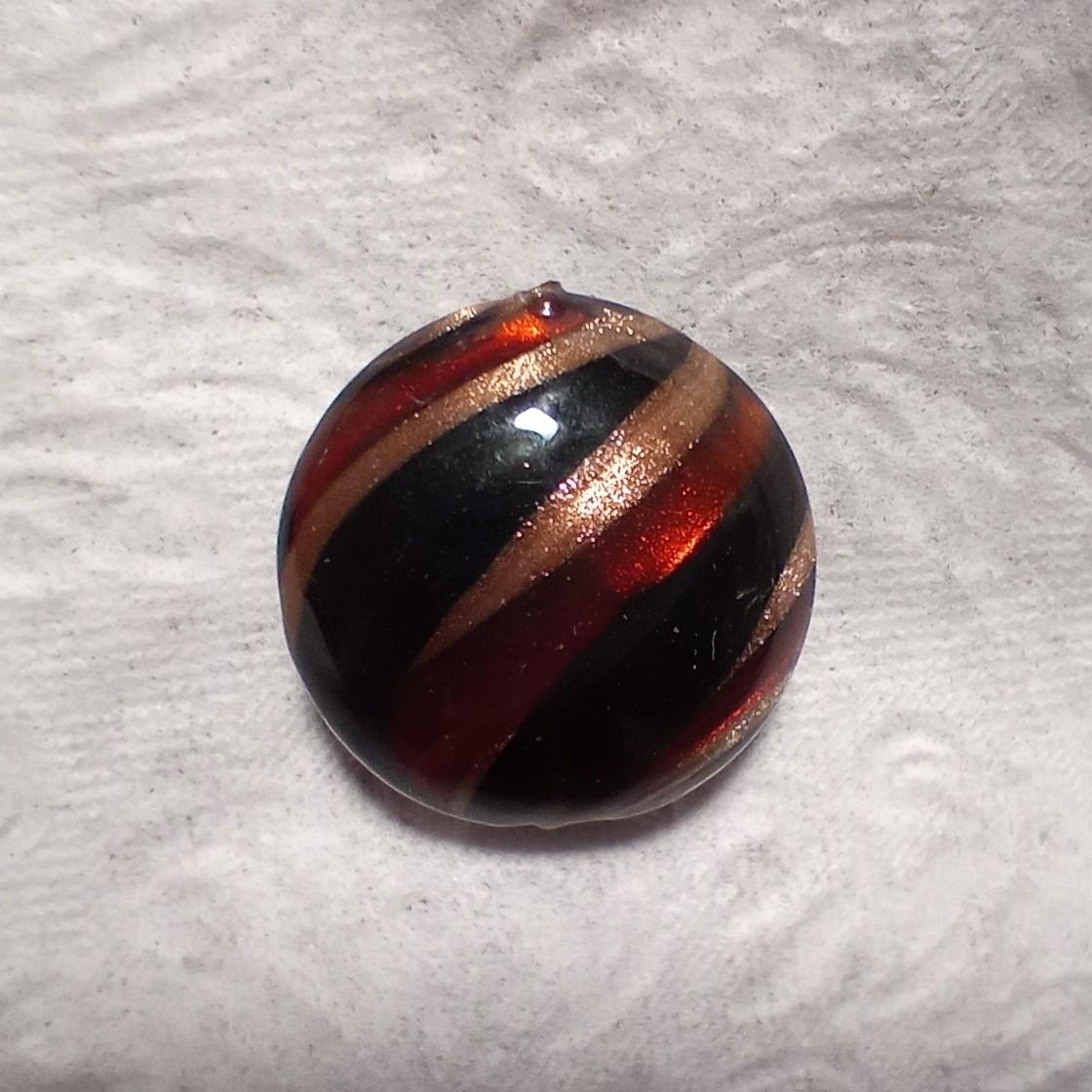 21mm:ベネチアンビーズ：ミッソーニディスク（ブラック＆ルビー） | 2枚目