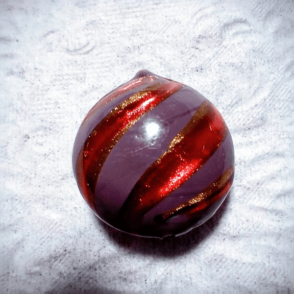 21mm:ベネチアンビーズ：ミッソーニディスク（グレー＆ルビー） | 2枚目