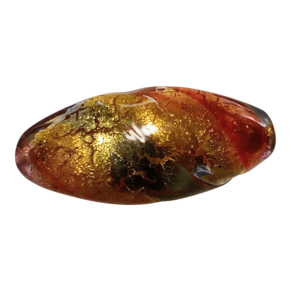 ベネチアンビーズ　ミッソーニオーバル（オレンジ＆ブルー）k24フォイル | 2枚目