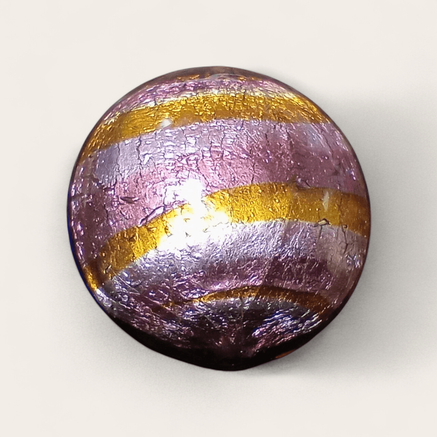 34mm:ベネチアンビーズ：ミッソーニディスク（トパーズ＆パープル）シルバー925フォイル | 4枚目