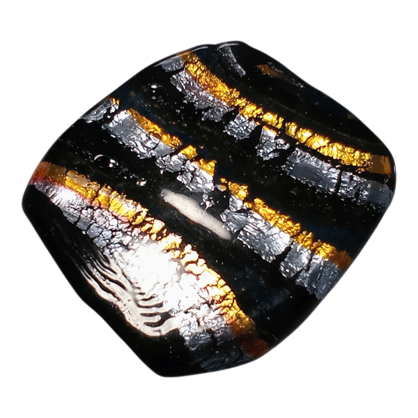 32×28mm:ベネチアンビーズ：ミッソーニスクエア（・オレンジ＆ブラック） | 2枚目