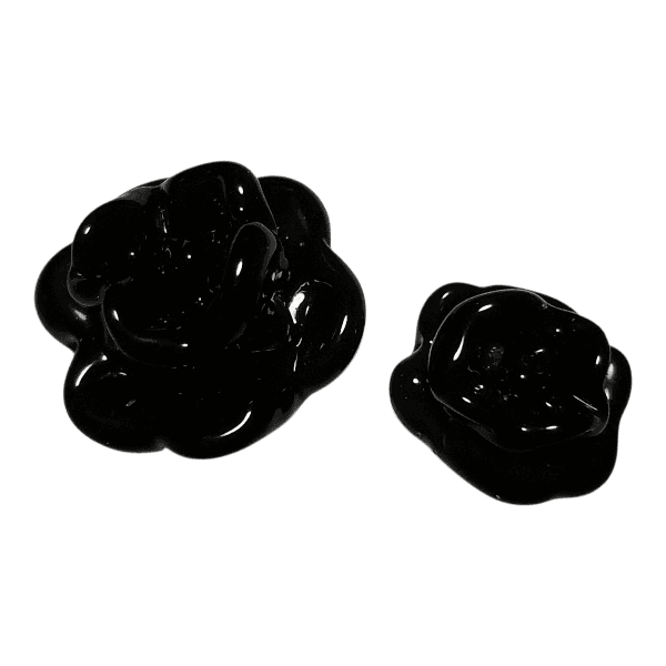 30mmベネチアンビーズ　ローズヌーボラ (ブラック) | 5枚目