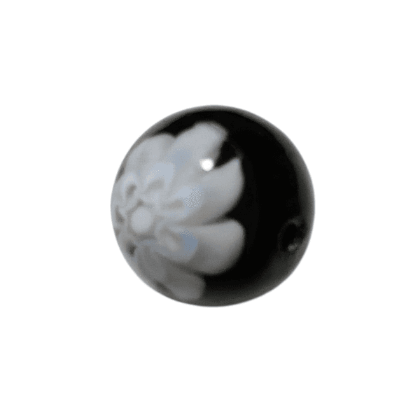 ~再販~12mm ベネチアンフラワーミルフィオリラウンド（ブラック） | 3枚目