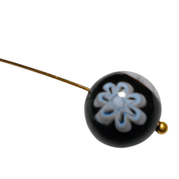 ~再販~12mm ベネチアンフラワーミルフィオリラウンド（ブラック） | 5枚目
