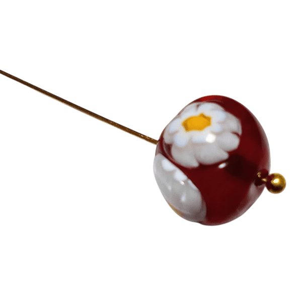 12mm ベネチアンフラワーミルフィオリラウンド（ガーネット） | 4枚目