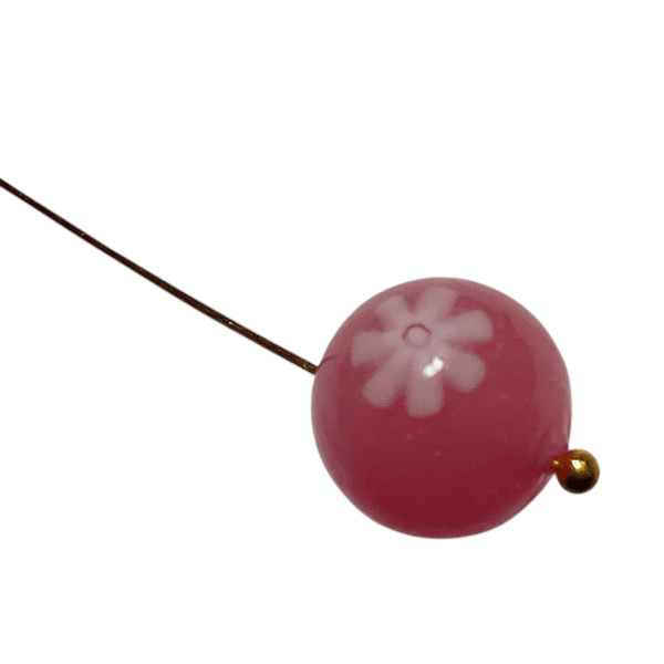 12mm ベネチアンフラワーミルフィオリラウンド（ピンク） | 5枚目