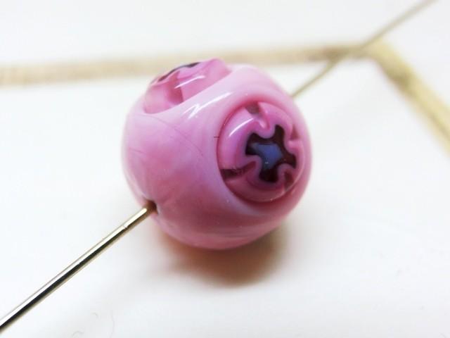 12mm ベネチアンミルフィオリラウンド（オペークピンク） | 5枚目