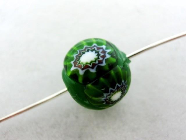 10mm ベネチアンミルフィオリラウンド（グリーン） | 4枚目