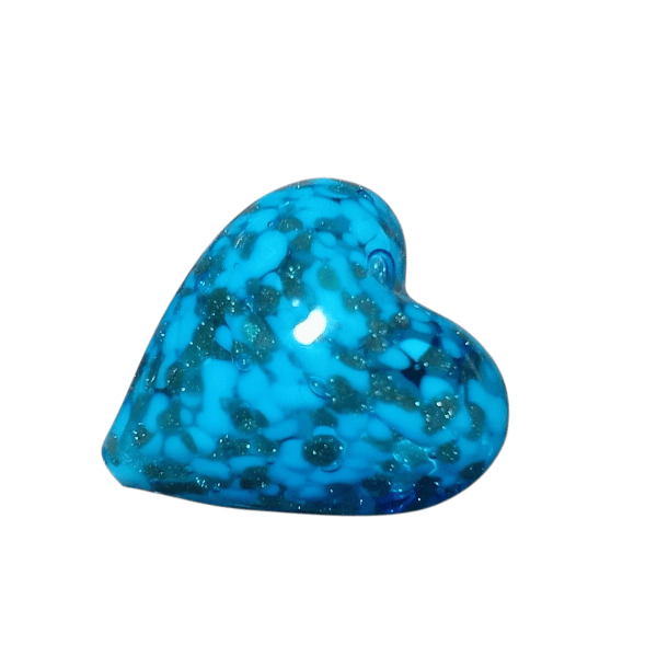 ベネチアンビーズ ソンメルソハート（ブルー）20mm | 2枚目