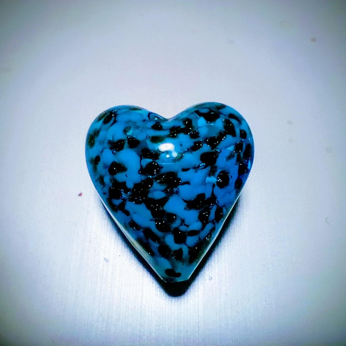 ベネチアンビーズ ソンメルソハート（ブルー）20mm | 4枚目