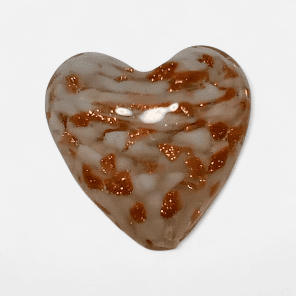 ～再販～ベネチアンビーズ ソンメルソハート（ホワイト）20mm | 2枚目