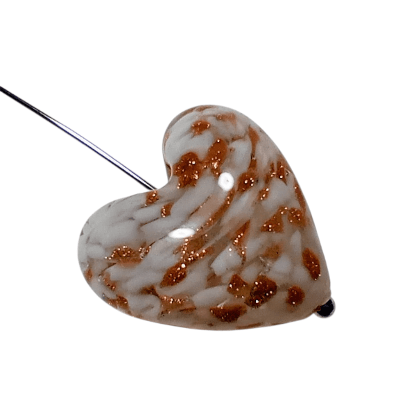 ～再販～ベネチアンビーズ ソンメルソハート（ホワイト）20mm | 3枚目