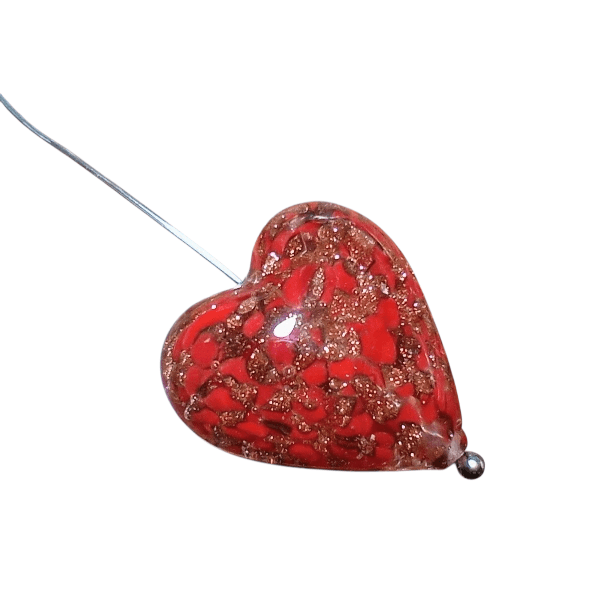 ～再販～ベネチアンビーズ ソンメルソハート（レッド）20mm | 2枚目