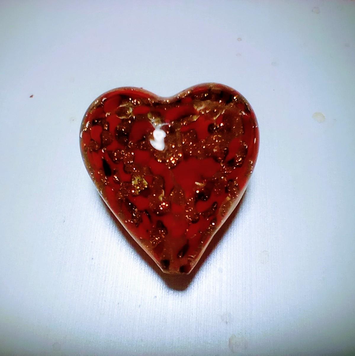 ～再販～ベネチアンビーズ ソンメルソハート（レッド）20mm | 5枚目