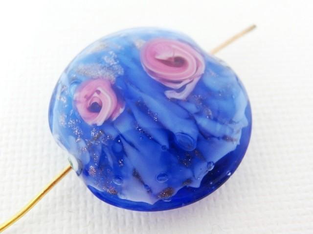 ~再販~ベネチアンビーズ ソンメルソフィオラート（ブルー）25mm | 4枚目