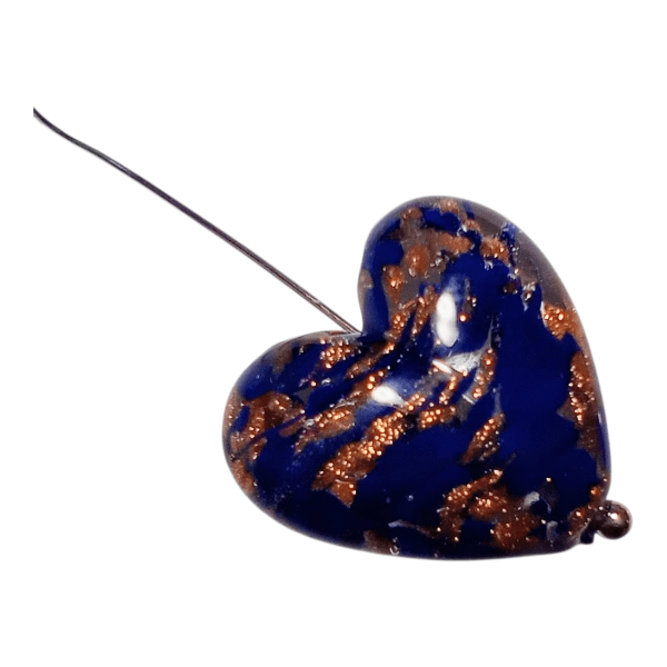 ~再販~ベネチアンビーズ ソンメルソハート（コバルト）20mm | 4枚目