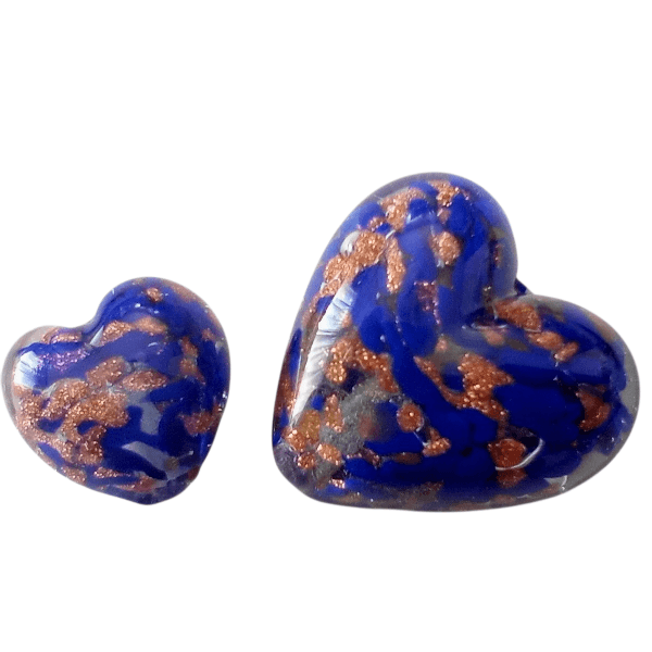 ~再販~ベネチアンビーズ ソンメルソハート（コバルト）20mm | 5枚目