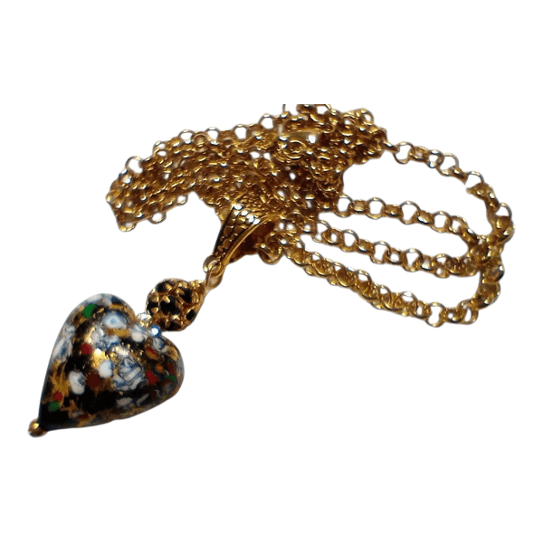 ペンダント作成OP：20mm ベネチアンビーズ　クリムト（ブラックベース）表面Ｋ24ゴールド箔 | 4枚目