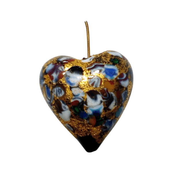 ペンダント作成OP：20mm ベネチアンビーズ　クリムト（ブラックベース）表面Ｋ24ゴールド箔 | 6枚目