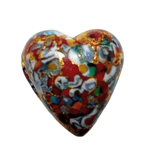 ペンダント作成OP：20mm ベネチアンビーズ　クリムト（レッドベース）表面Ｋ24箔 | 2枚目