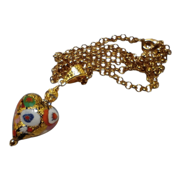 ペンダント作成OP：20mm ベネチアンビーズ：クリムトミルフィオリモザイコ（ブラック）Ｋ24ゴールドフォイル | 8枚目