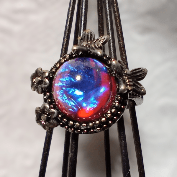 ＜送料無料＞マウンテンドラゴンズブレス　アンティーク調フラワーバタフライリング　Dragon's breath | 3枚目