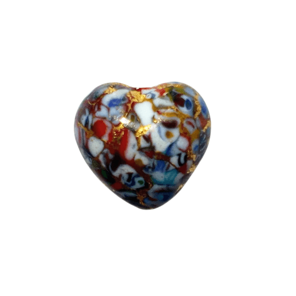 16mm ベネチアンビーズ　クリムト（レッドベース）表面Ｋ24箔 | 4枚目