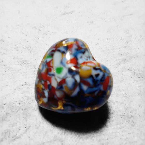 16mm ベネチアンビーズ　クリムト（レッドベース）表面Ｋ24箔 | 5枚目