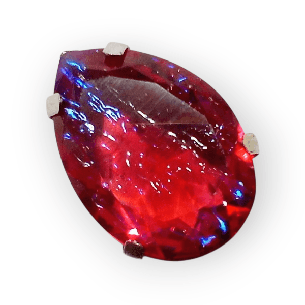 25×18mm：ドラゴンズブレス カットストーン ペア型 (ルビー）ソウオンセット済 | 2枚目