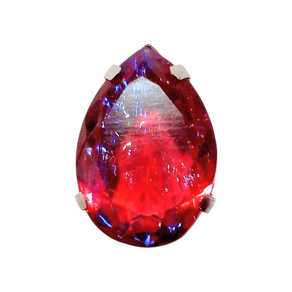 25×18mm：ドラゴンズブレス カットストーン ペア型 (ルビー）ソウオンセット済 | 4枚目