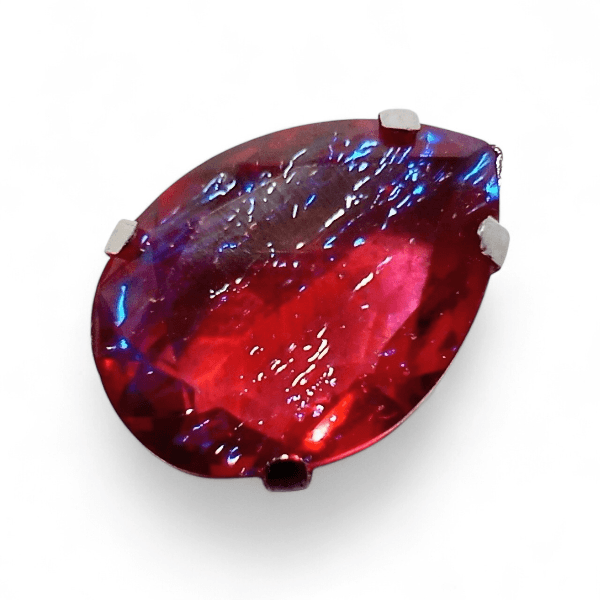 25×18mm：ドラゴンズブレス カットストーン ペア型 (ルビー）ソウオンセット済 | 5枚目