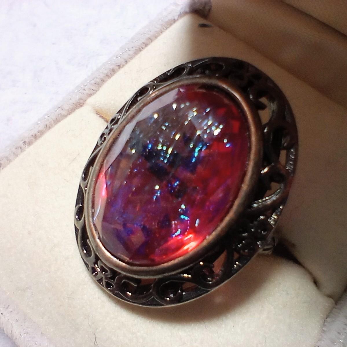 ＜送料無料＞カットドラゴンズブレス　アンティークレースリングDragon's breath ring | 2枚目