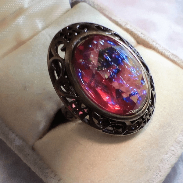 ＜送料無料＞カットドラゴンズブレス　アンティークレースリングDragon's breath ring | 3枚目