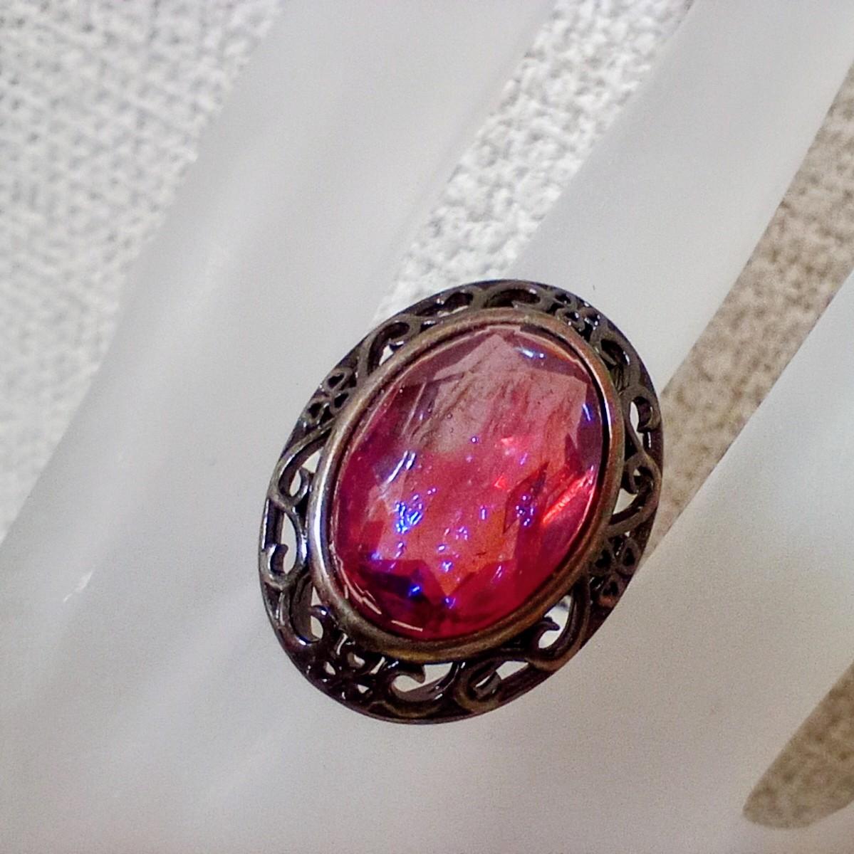 ＜送料無料＞カットドラゴンズブレス　アンティークレースリングDragon's breath ring | 4枚目