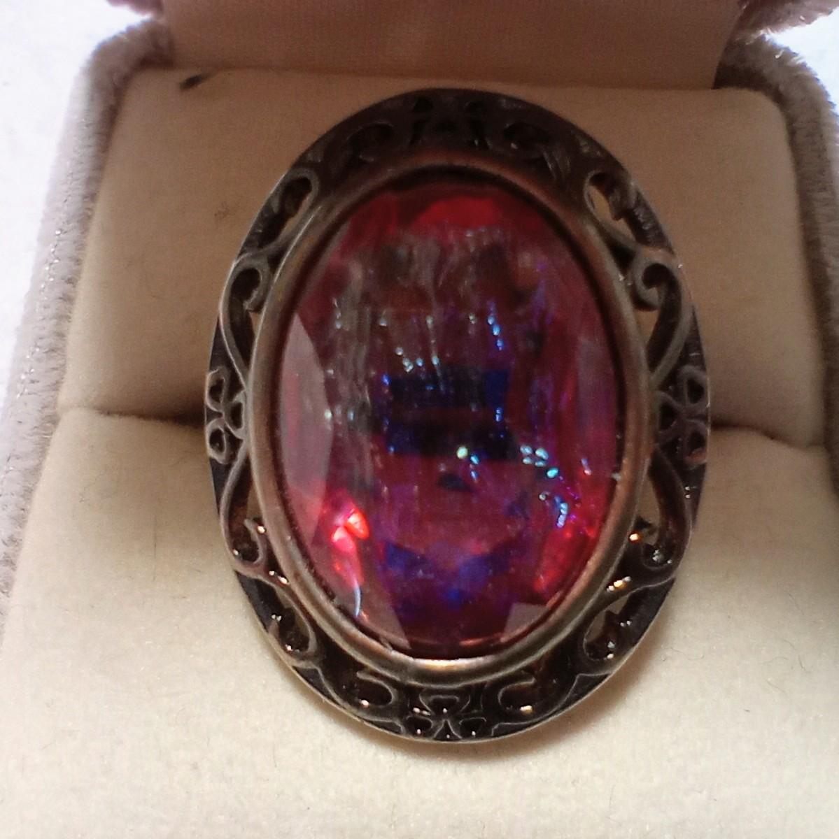 ＜送料無料＞カットドラゴンズブレス　アンティークレースリングDragon's breath ring | 5枚目