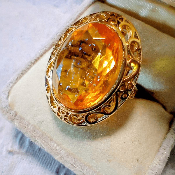 カットドラゴンズブレス　アンティークレースリング（トパーズ）Dragon's breath ring | 2枚目