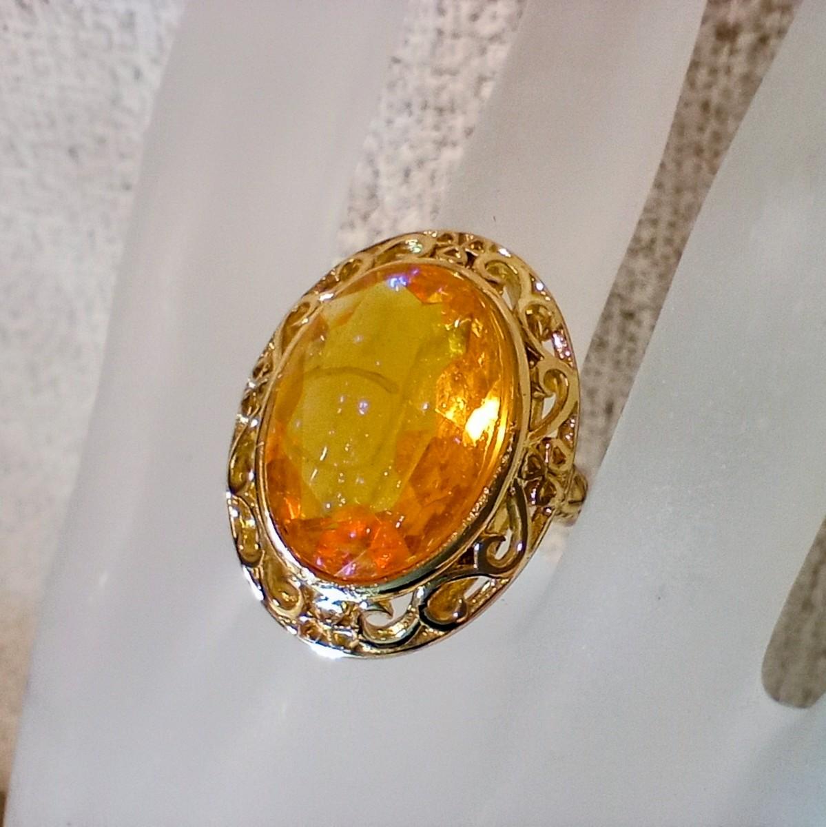 カットドラゴンズブレス　アンティークレースリング（トパーズ）Dragon's breath ring | 5枚目