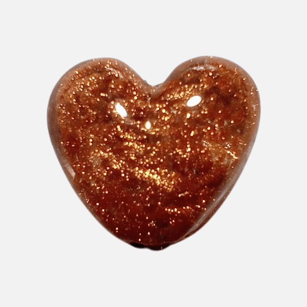 20mmベネチアンビーズ:アベンチュリーナ（酸化銅）ソンメルソ・ハート1枚目の画像