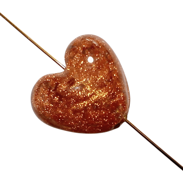 20mmベネチアンビーズ:アベンチュリーナ（酸化銅）ソンメルソ・ハート | 2枚目